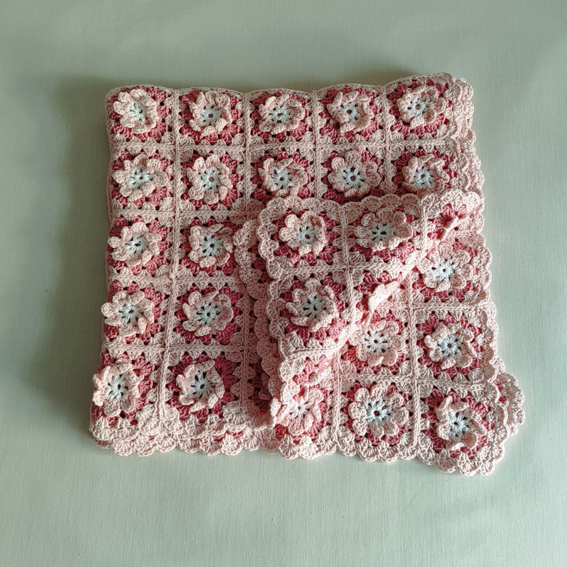 MANTA CROCHET DE FLORES